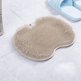 Foot Massager Scrubber Mat TPR Foldable Hook Foot Scrubber Cleaner Brush With Suction Cup Brown