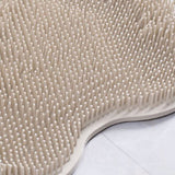 Foot Massager Scrubber Mat TPR Foldable Hook Foot Scrubber Cleaner Brush With Suction Cup Brown - Front View