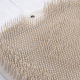 Foot Massager Scrubber Mat TPR Foldable Hook Foot Scrubber Cleaner Brush With Suction Cup Brown