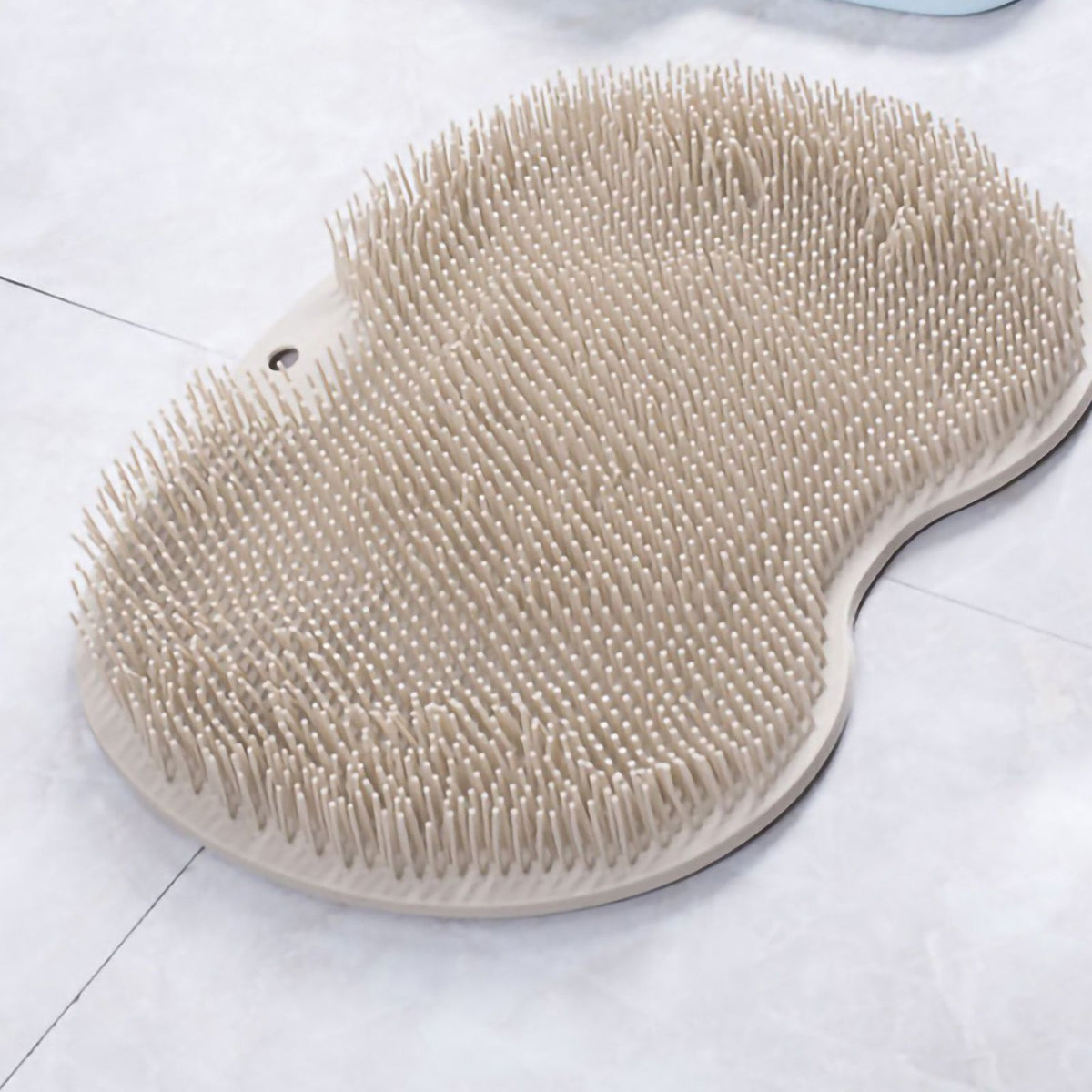 Foot Massager Scrubber Mat TPR Foldable Hook Foot Scrubber Cleaner Brush With Suction Cup Brown