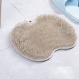 Foot Massager Scrubber Mat TPR Foldable Hook Foot Scrubber Cleaner Brush With Suction Cup Brown