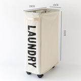 Foldable Laundry Basket Oxford Cloth Easy Install Storage Basket with Mesh Pulleys White - Front View