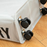 Foldable Laundry Basket Oxford Cloth Easy Install Storage Basket with Mesh Pulleys White