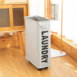 Foldable Laundry Basket Oxford Cloth Easy Install Storage Basket with Mesh Pulleys White