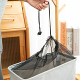 Foldable Laundry Basket Oxford Cloth Easy Install Storage Basket with Mesh Pulleys Light Gray - Front View