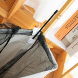 Foldable Laundry Basket Oxford Cloth Easy Install Storage Basket with Mesh Pulleys Light Gray