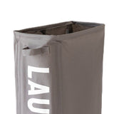Foldable Laundry Basket Oxford Cloth Easy Install Storage Basket with Mesh Pulleys Dark Gray - Front View