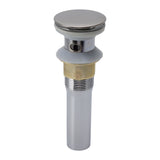 Faucet Sink Pop Up Drain Stopper Press Bounce Drain Electroplating Stainless Steel Wash Basin Drain with Strainer Basket for Home With Hole