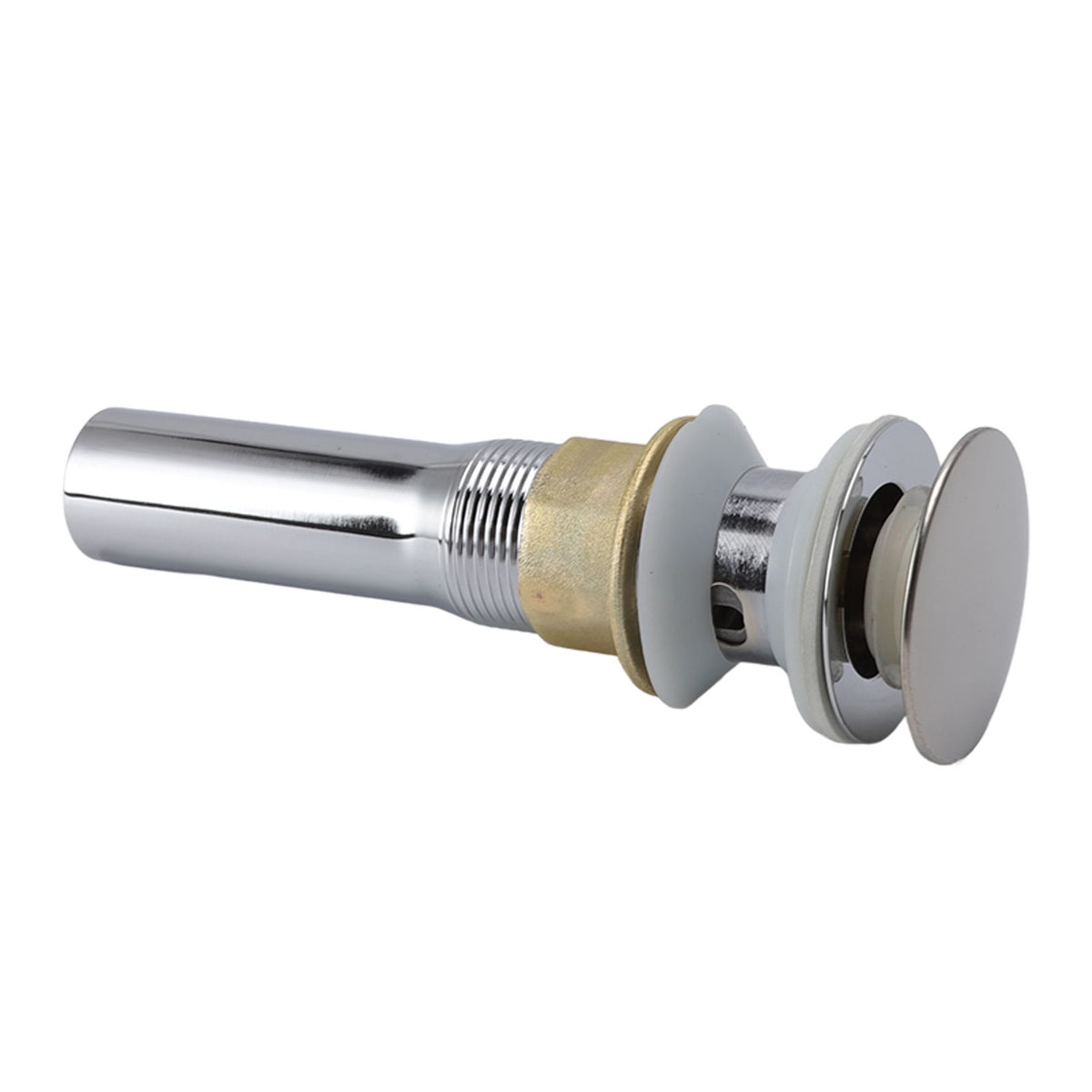 Faucet Sink Pop Up Drain Stopper Press Bounce Drain Electroplating Stainless Steel Wash Basin Drain with Strainer Basket for Home With Hole