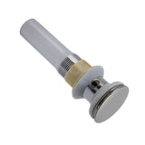 Faucet Sink Pop Up Drain Stopper Press Bounce Drain Electroplating Stainless Steel Wash Basin Drain with Strainer Basket for Home With Hole - Rear View