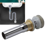 Faucet Sink Pop Up Drain Stopper Press Bounce Drain Electroplating Stainless Steel Wash Basin Drain with Strainer Basket for Home With Hole - Extra Image