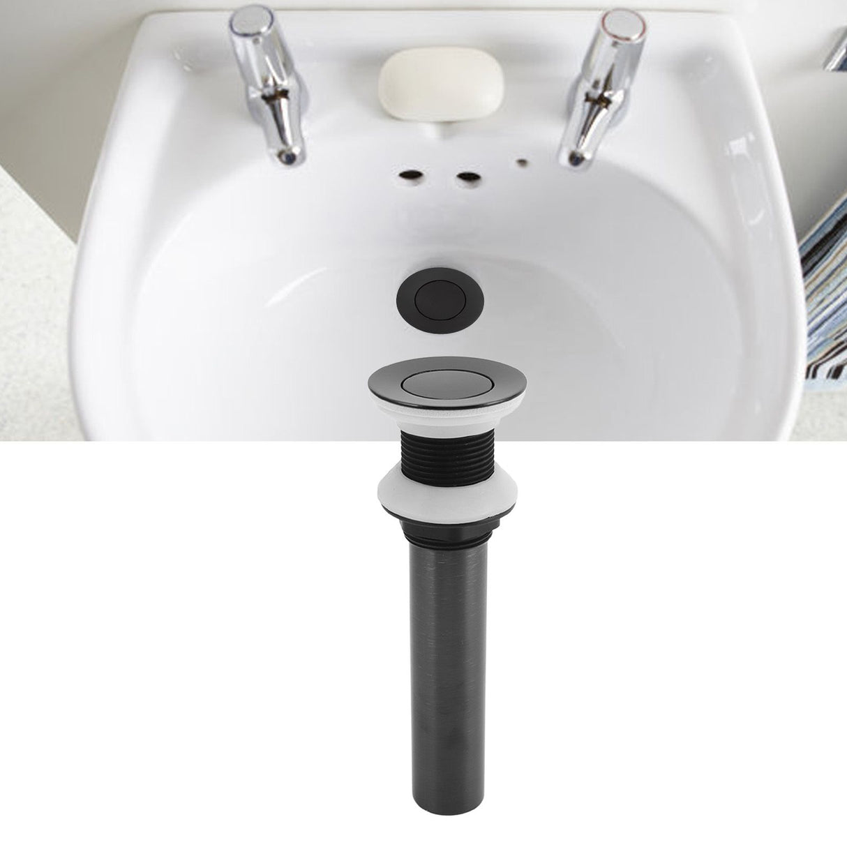 Bathroom Sink Drain Without Overflow Vessel Sink Lavatory Vanity Push Type Drain Stopper