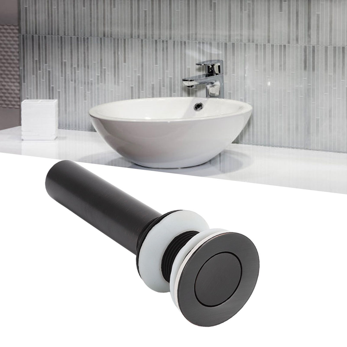 Bathroom Sink Drain Without Overflow Vessel Sink Lavatory Vanity Push Type Drain Stopper