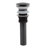 Bathroom Basin Sink Popping Up Drainer Lavatory Odor Resistant Sink Waste Drainer Black with Basket With Overflow Hole