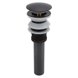 Bathroom Basin Sink Popping Up Drainer Lavatory Odor Resistant Sink Waste Drainer Black with Basket With Overflow Hole - Front View
