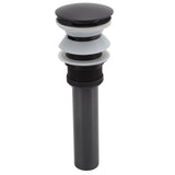 Bathroom Basin Sink Popping Up Drainer Lavatory Odor Resistant Sink Waste Drainer Black with Basket With Overflow Hole - Top-Down View