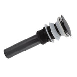 Bathroom Basin Sink Popping Up Drainer Lavatory Odor Resistant Sink Waste Drainer Black with Basket With Overflow Hole