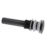 Bathroom Basin Sink Popping Up Drainer Lavatory Odor Resistant Sink Waste Drainer Black with Basket With Overflow Hole