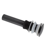 Bathroom Basin Sink Popping Up Drainer Lavatory Odor Resistant Sink Waste Drainer Black with Basket With Overflow Hole - Close-Up Angle