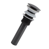 Bathroom Basin Sink Popping Up Drainer Lavatory Odor Resistant Sink Waste Drainer Black with Basket With Overflow Hole