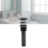 Bathroom Basin Sink Popping Up Drainer Lavatory Odor Resistant Sink Waste Drainer Black with Basket With Overflow Hole - Extra Image