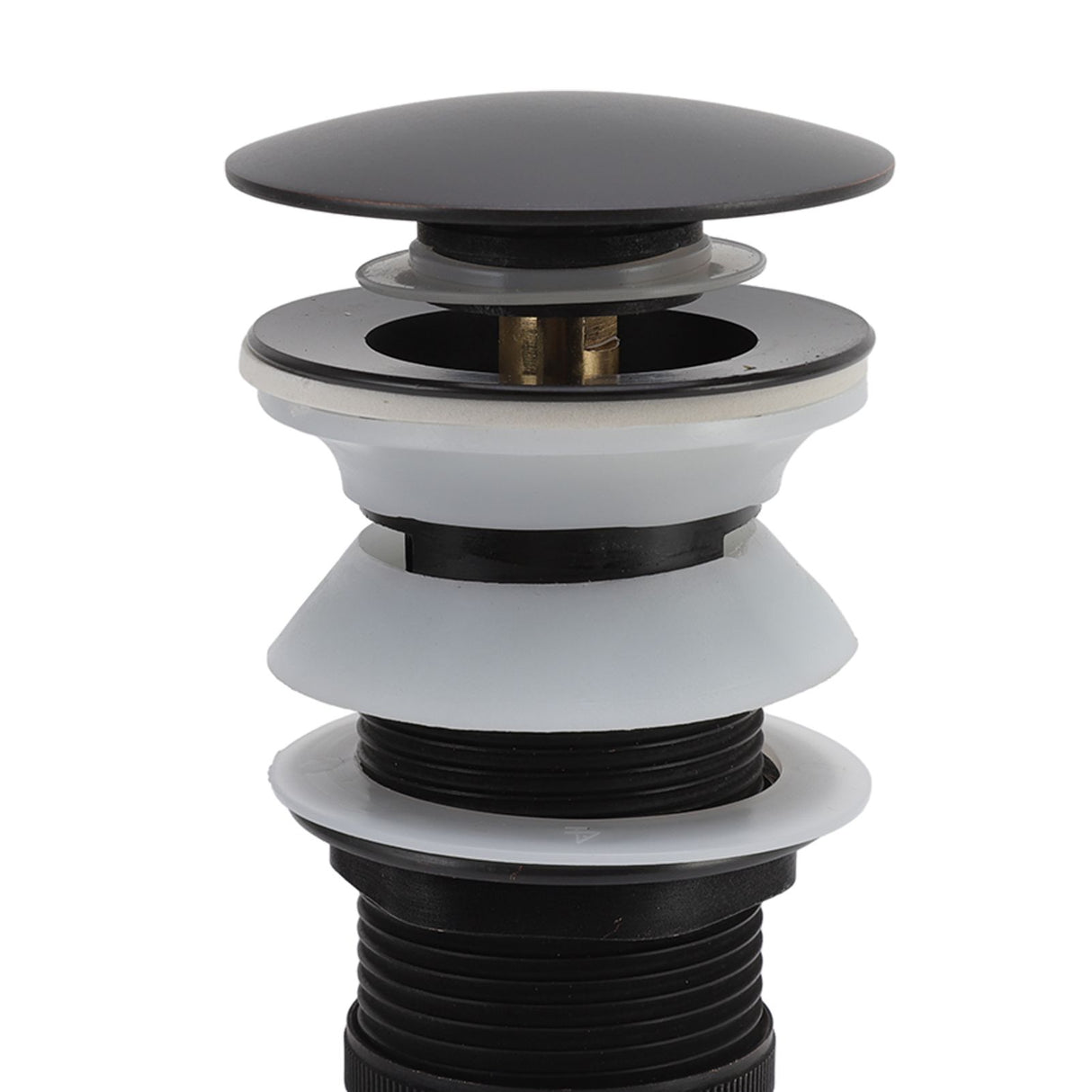 Bathroom Basin Sink Popping Up Drainer Lavatory Odor Resistant Sink Waste Drainer Black with Basket With Overflow Hole