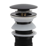 Bathroom Basin Sink Popping Up Drainer Lavatory Odor Resistant Sink Waste Drainer Black with Basket With Overflow Hole