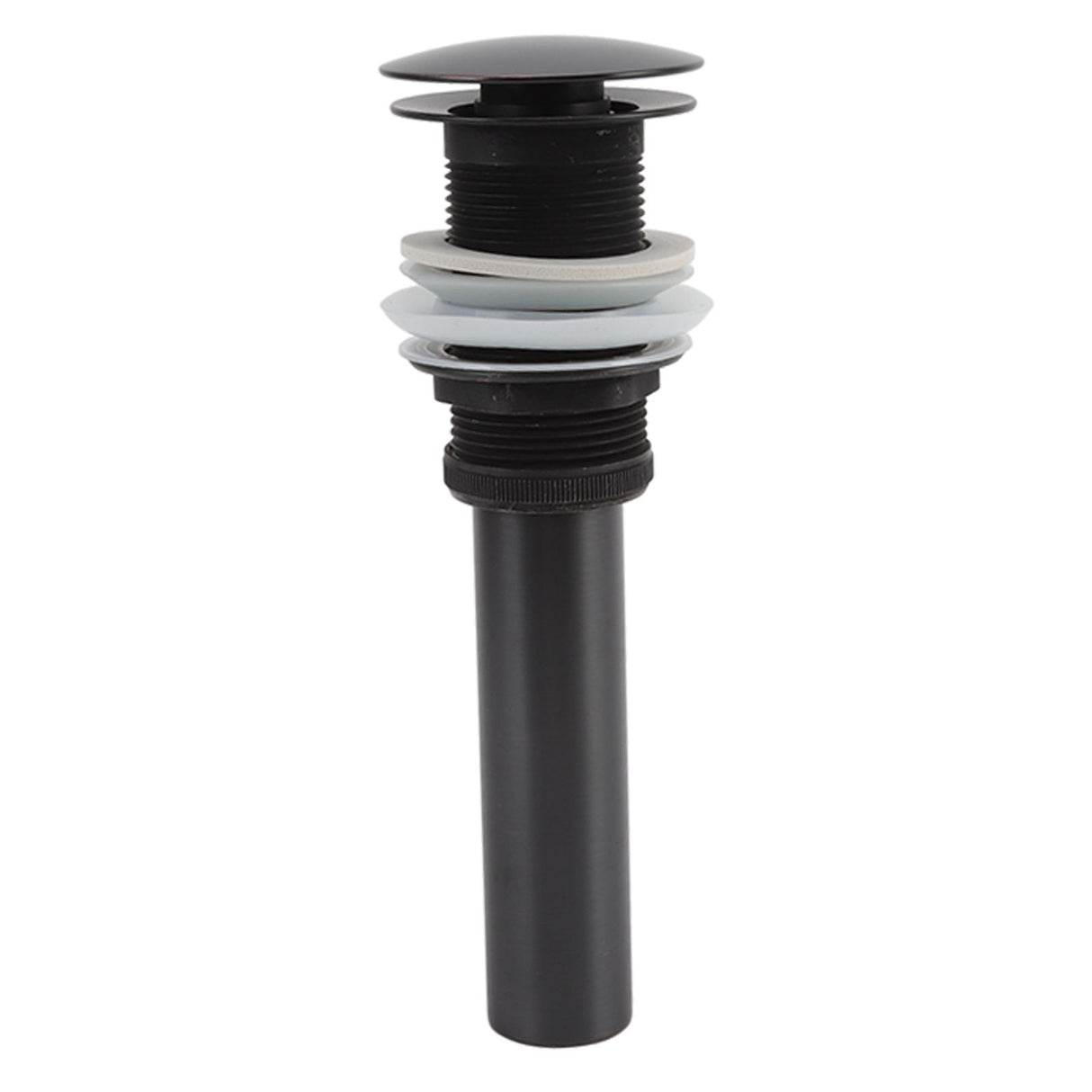 Bathroom Basin Sink Popping Up Drainer Lavatory Odor Resistant Sink Waste Drainer Black with Basket Without Overflow Hole