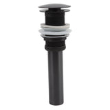 Bathroom Basin Sink Popping Up Drainer Lavatory Odor Resistant Sink Waste Drainer Black with Basket Without Overflow Hole