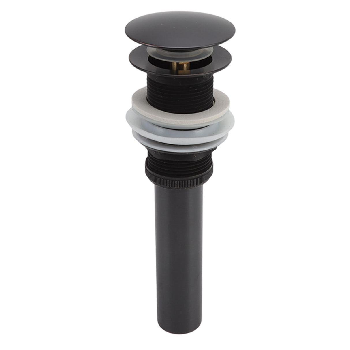 Bathroom Basin Sink Popping Up Drainer Lavatory Odor Resistant Sink Waste Drainer Black with Basket Without Overflow Hole