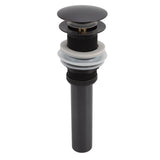 Bathroom Basin Sink Popping Up Drainer Lavatory Odor Resistant Sink Waste Drainer Black with Basket Without Overflow Hole - Front View