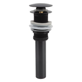 Bathroom Basin Sink Popping Up Drainer Lavatory Odor Resistant Sink Waste Drainer Black with Basket Without Overflow Hole