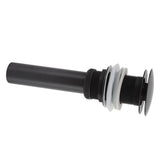 Bathroom Basin Sink Popping Up Drainer Lavatory Odor Resistant Sink Waste Drainer Black with Basket Without Overflow Hole - Low Angle