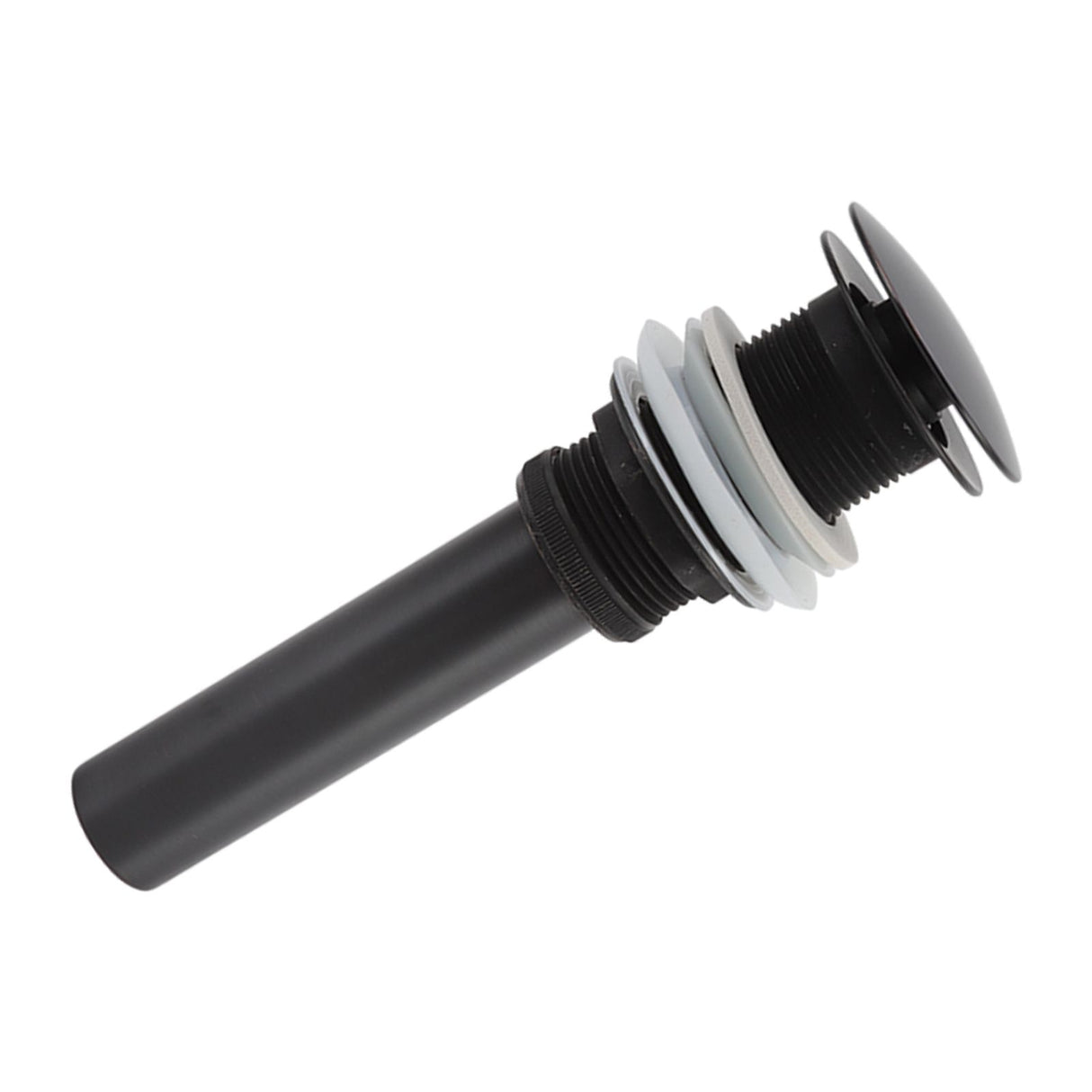 Bathroom Basin Sink Popping Up Drainer Lavatory Odor Resistant Sink Waste Drainer Black with Basket Without Overflow Hole