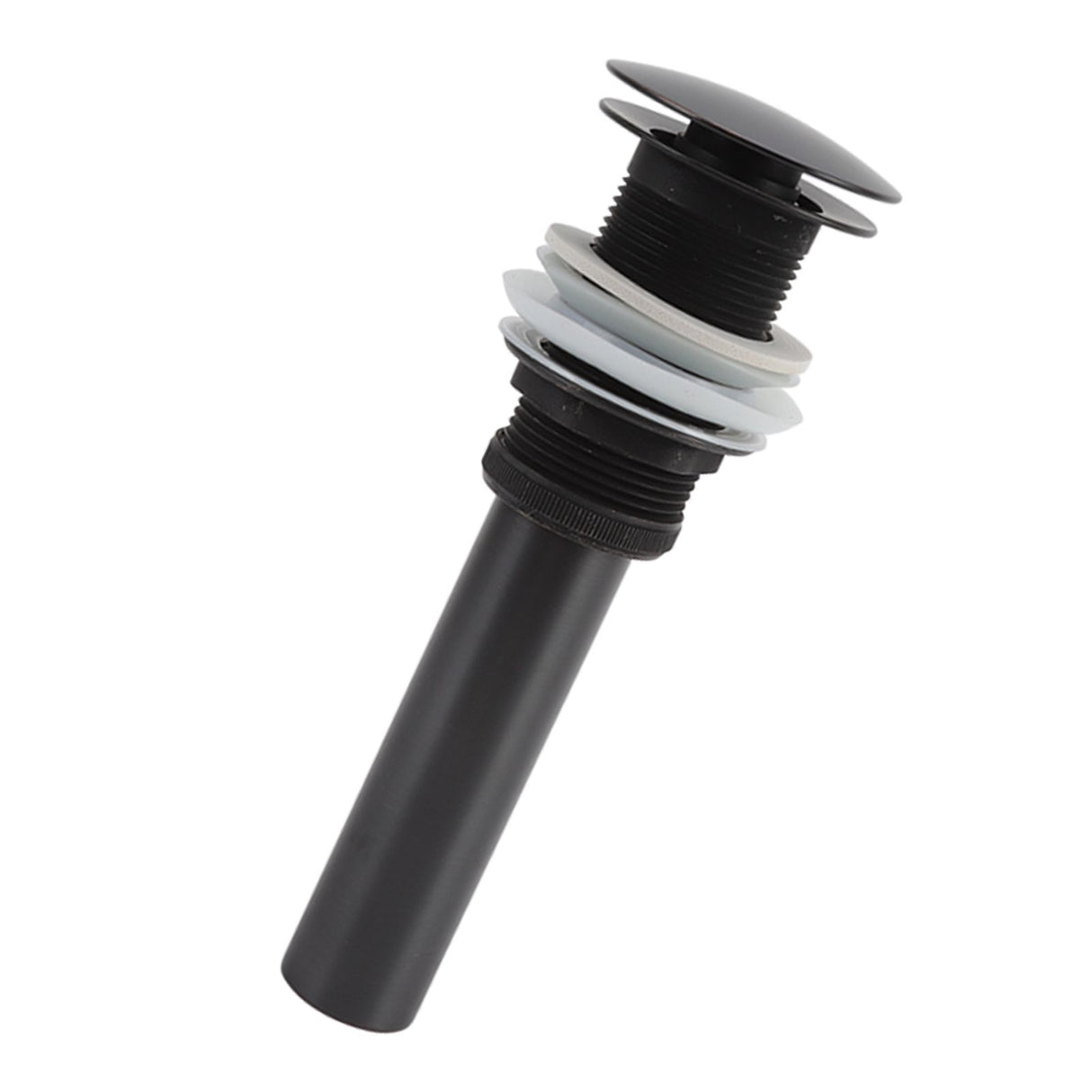 Bathroom Basin Sink Popping Up Drainer Lavatory Odor Resistant Sink Waste Drainer Black with Basket Without Overflow Hole