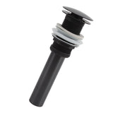 Bathroom Basin Sink Popping Up Drainer Lavatory Odor Resistant Sink Waste Drainer Black with Basket Without Overflow Hole - Extra Image