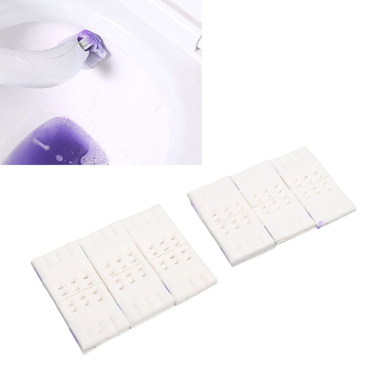 12Pcs Disposable Toilet Brush Replacement Refills for 3061 Toilet Scrubber Wand Refills Supplies Lavender