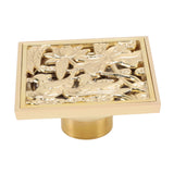Floor Drain Shallow Water Quadrate Copper Stainless Steel Odor Proof Insect Proof for Bathroom Kitcheng Golden Color
