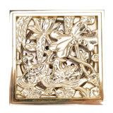 Floor Drain Shallow Water Quadrate Copper Stainless Steel Odor Proof Insect Proof for Bathroom Kitcheng Golden Color