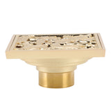 Floor Drain Shallow Water Quadrate Copper Stainless Steel Odor Proof Insect Proof for Bathroom Kitcheng Golden Color - Extra Image