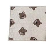 Bathroom Door Mat PVC Environment Friendly Squared Antiskid Soft Kitchen Floor Mat for Home Little Bear 40x60cm/15.7x23.6in - Front View