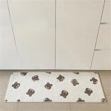 Bathroom Door Mat PVC Environment Friendly Squared Antiskid Soft Kitchen Floor Mat for Home Little Bear 40x60cm/15.7x23.6in