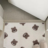 Bathroom Door Mat PVC Environment Friendly Squared Antiskid Soft Kitchen Floor Mat for Home Little Bear 40x60cm/15.7x23.6in