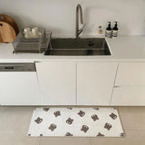 Bathroom Door Mat PVC Environment Friendly Squared Antiskid Soft Kitchen Floor Mat for Home Little Bear 40x60cm/15.7x23.6in