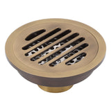 Round Shower Drain Vintage Style Robust Wearproof Sturdy Circle Floor Drain for Bathroom Garage - Low Angle