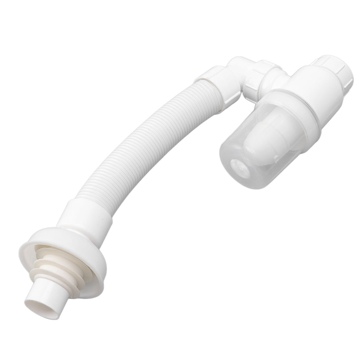 Basin Drain Pipe 90 Degree Wash Basin Sink Drainer Hose White Flexible Anti Odor Drain Pipe for Kitchen Bathroom