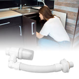 Basin Drain Pipe 90 Degree Wash Basin Sink Drainer Hose White Flexible Anti Odor Drain Pipe for Kitchen Bathroom