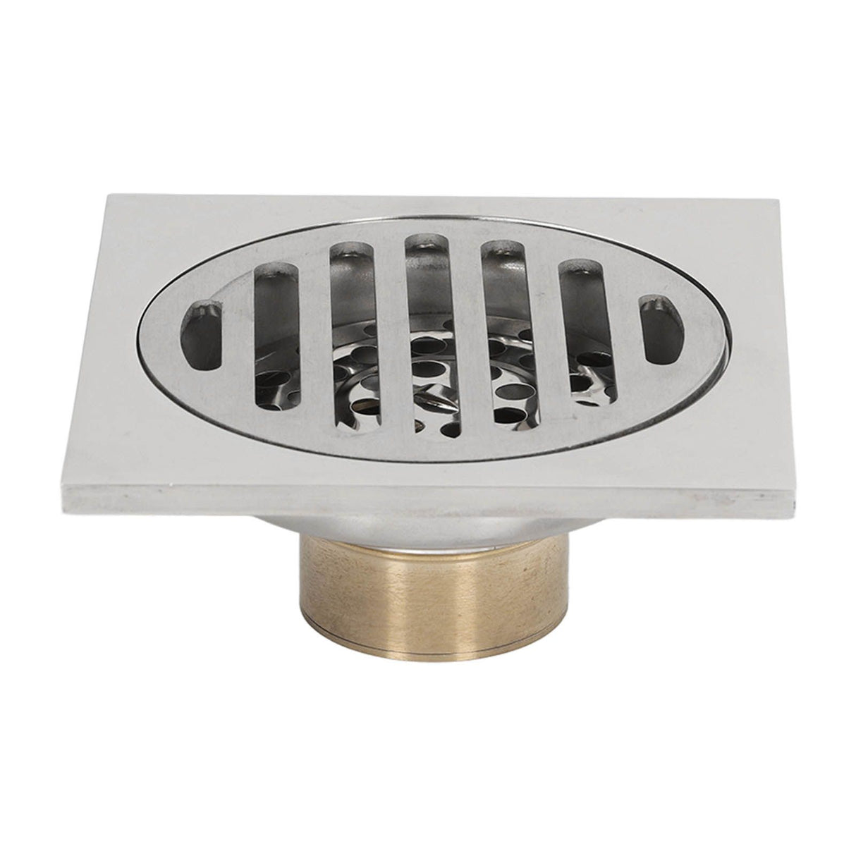 Squared Floor Drain Electroplating Metal High Flow Shower Floor Drain with Cover for Bathroom
