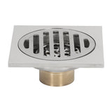 Squared Floor Drain Electroplating Metal High Flow Shower Floor Drain with Cover for Bathroom