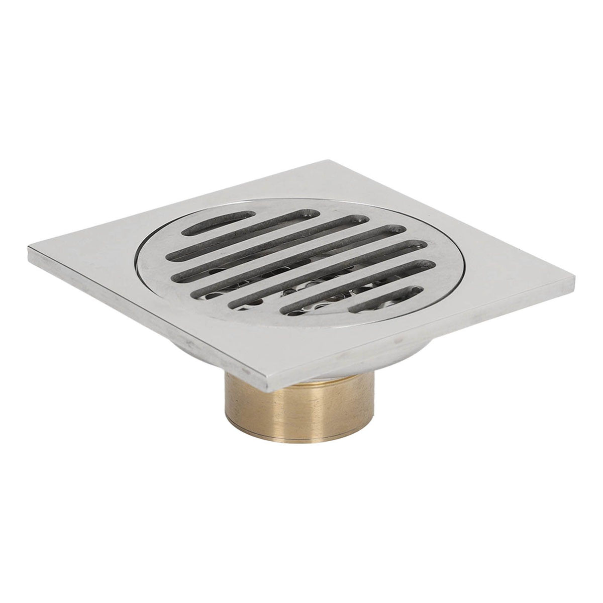 Squared Floor Drain Electroplating Metal High Flow Shower Floor Drain with Cover for Bathroom